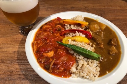 カレー＆トマト煮ダブルがけランチ